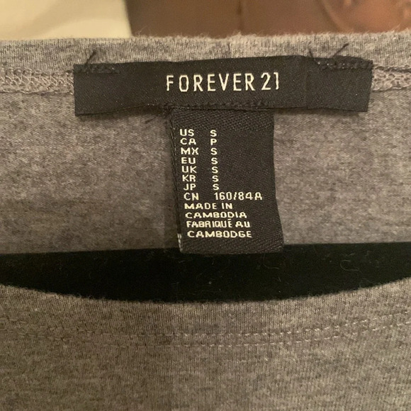 FOREVER 21/WOMENS SCOOP NECK 3/4 SLEEVE GRAY KNIT DRESS/SMALL - Picture 7 of 8